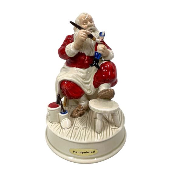 Vtg Gibson Greeting Card Co Christmas "Here Comes Santa" Music Box Otagiri Japan - Picture 1 of 6